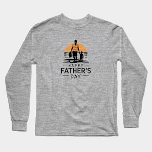 Silhouette Figure with sun Happy Fathers Day Long Sleeve T-Shirt